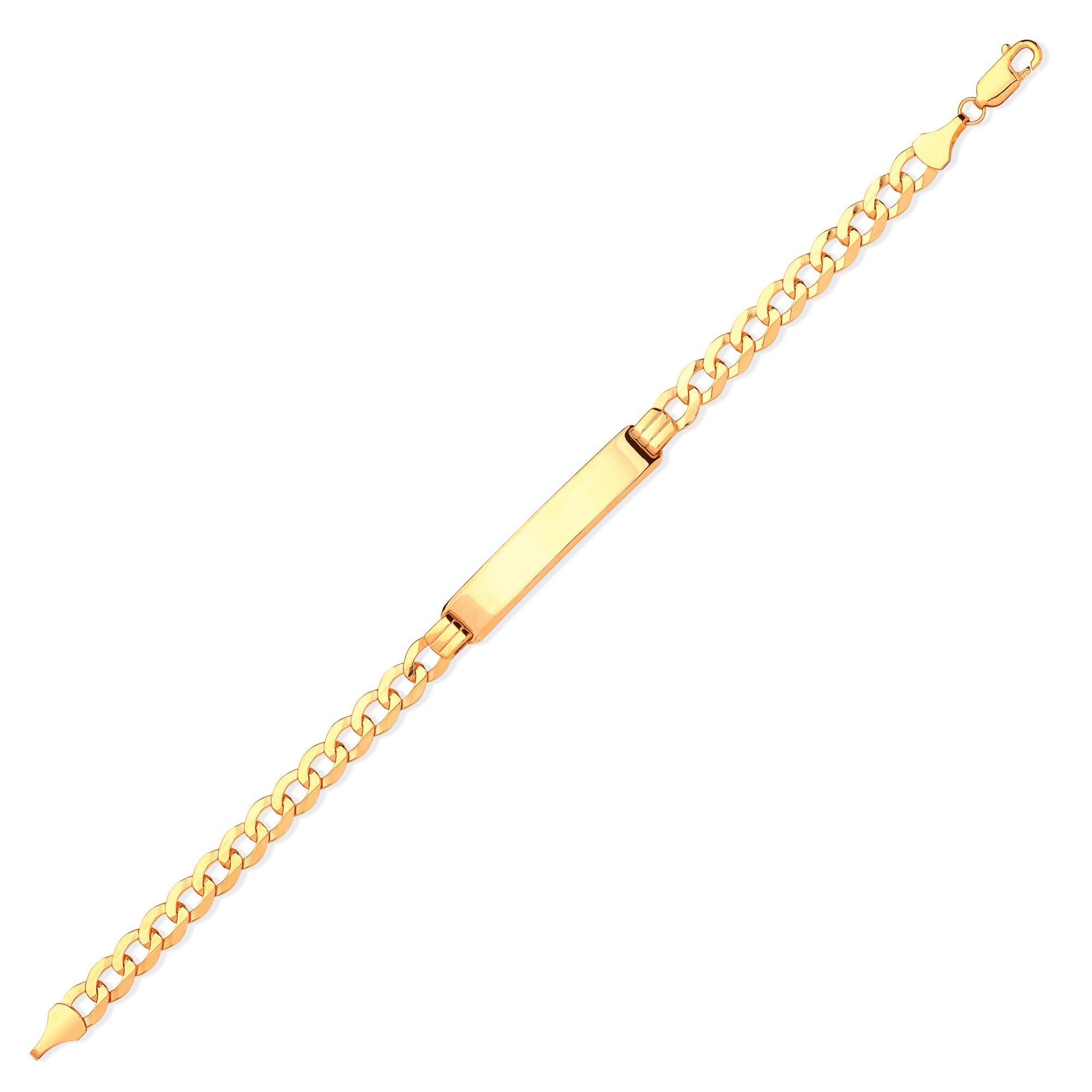 9ct Solid Gold  Ladies Curb ID Bracelet 5.5mm 7.5" 19cm - JID007