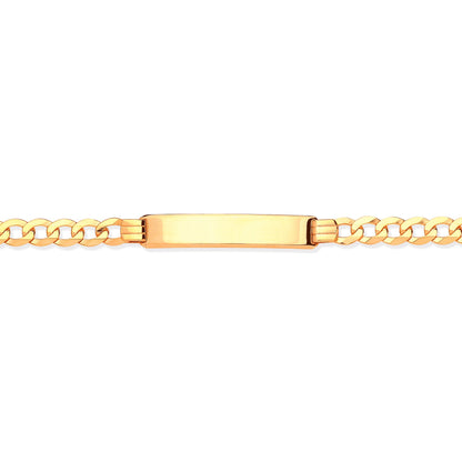 9ct Solid Gold  Ladies Curb ID Bracelet 5.5mm 7.5" 19cm - JID007