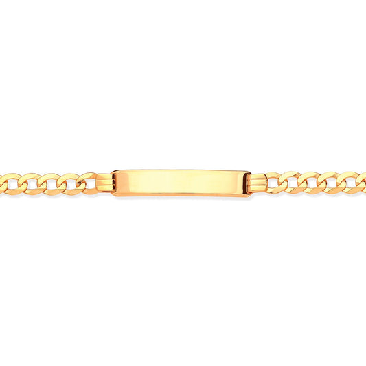 9ct Solid Gold  Ladies Curb ID Bracelet 5.5mm 7.5" 19cm - JID007