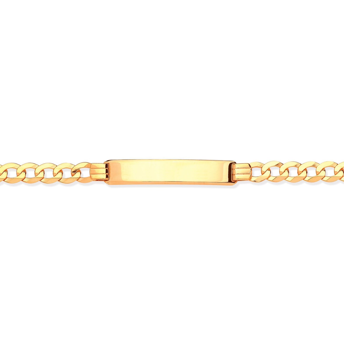 9ct Solid Gold  Ladies Curb ID Bracelet 5.5mm 7.5" 19cm - JID007