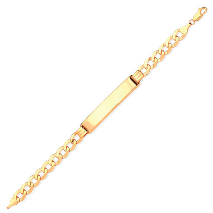 9ct Solid Gold  Ladies Curb ID Bracelet 8.5mm 7.5" 19cm - JID009