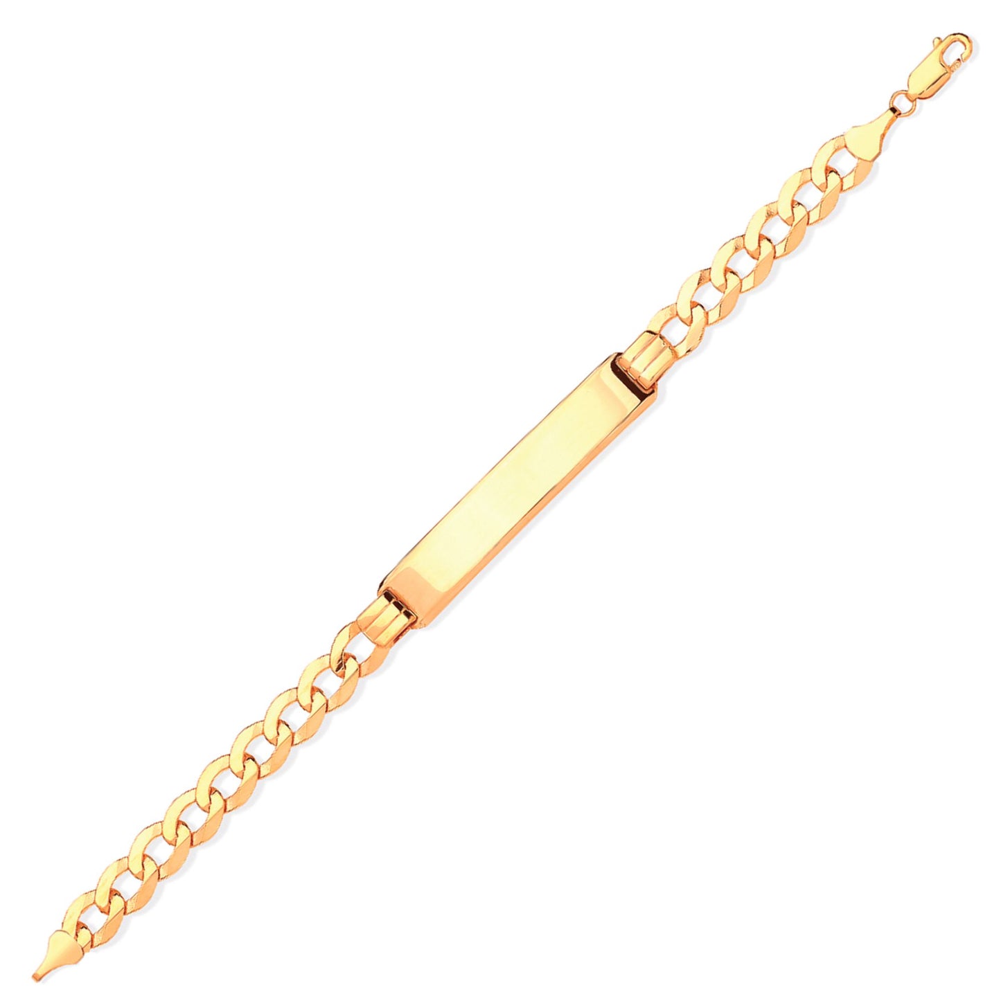 9ct Solid Gold  Ladies Curb ID Bracelet 8.5mm 7.5" 19cm - JID009