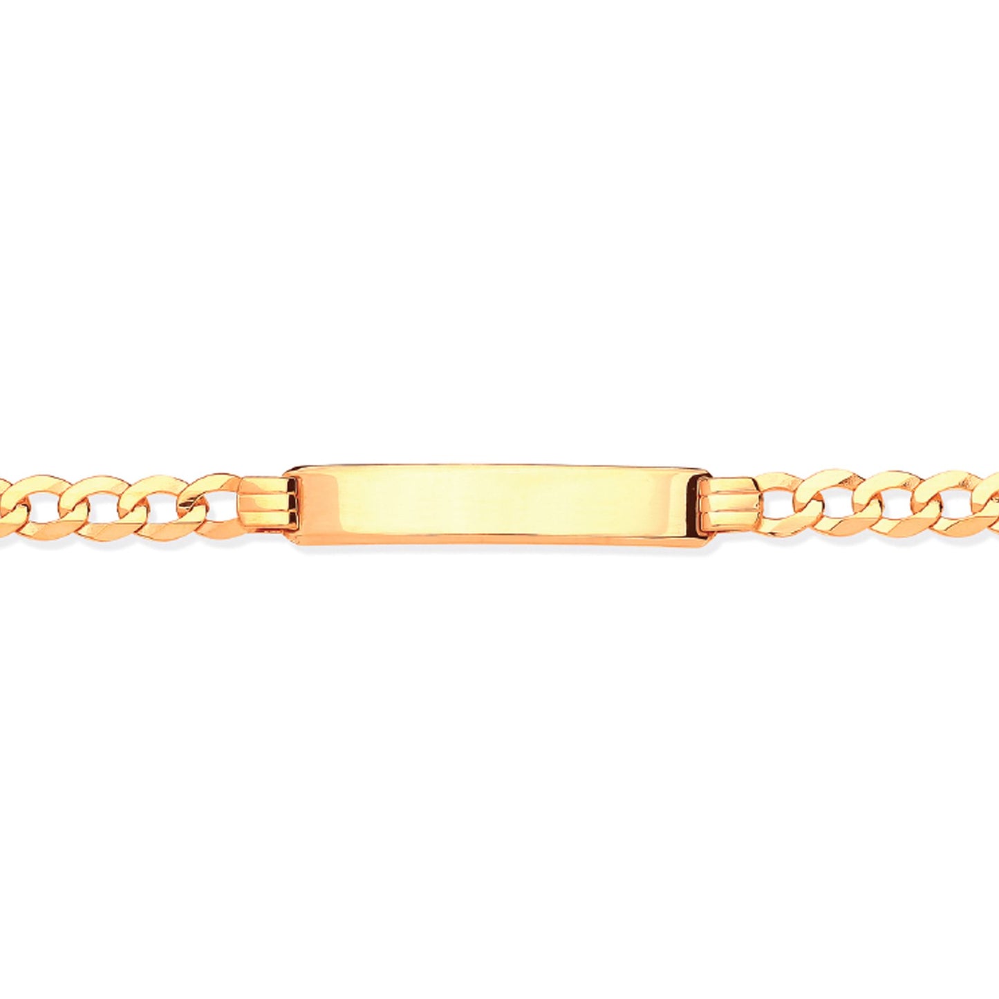 9ct Solid Gold  Ladies Curb ID Bracelet 8.5mm 7.5" 19cm - JID009