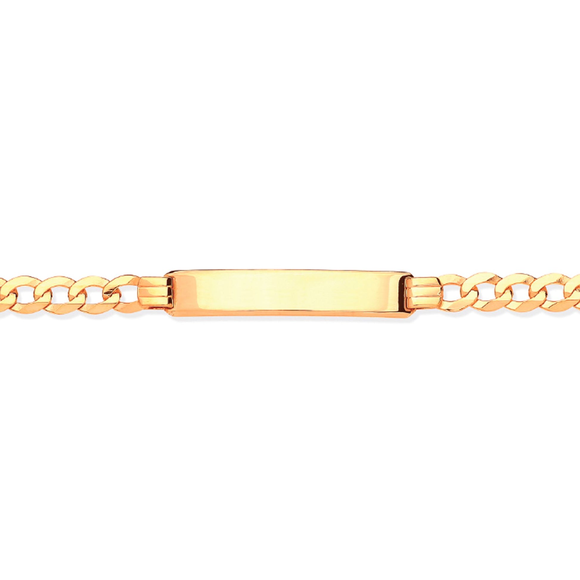 9ct Solid Gold  Ladies Curb ID Bracelet 8.5mm 7.5" 19cm - JID009