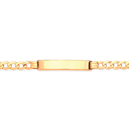 9ct Solid Gold  Ladies Curb ID Bracelet 8.5mm 7.5" 19cm - JID009