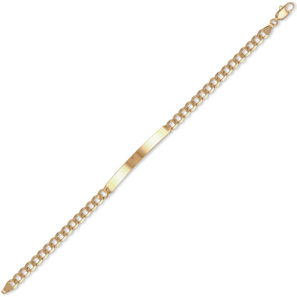 9ct Gold  Curb Link 5.5mm Identity ID Bracelet, 7.5 inch - JID027-7.5