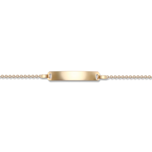 9ct Gold  Trace Link 1.8mm Identity ID Bracelet, 6 inch - JID034-6