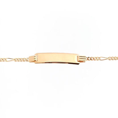 9ct Gold  5 Plus 1 Figaro 1.8mm Identity ID Bracelet 6" - JID037