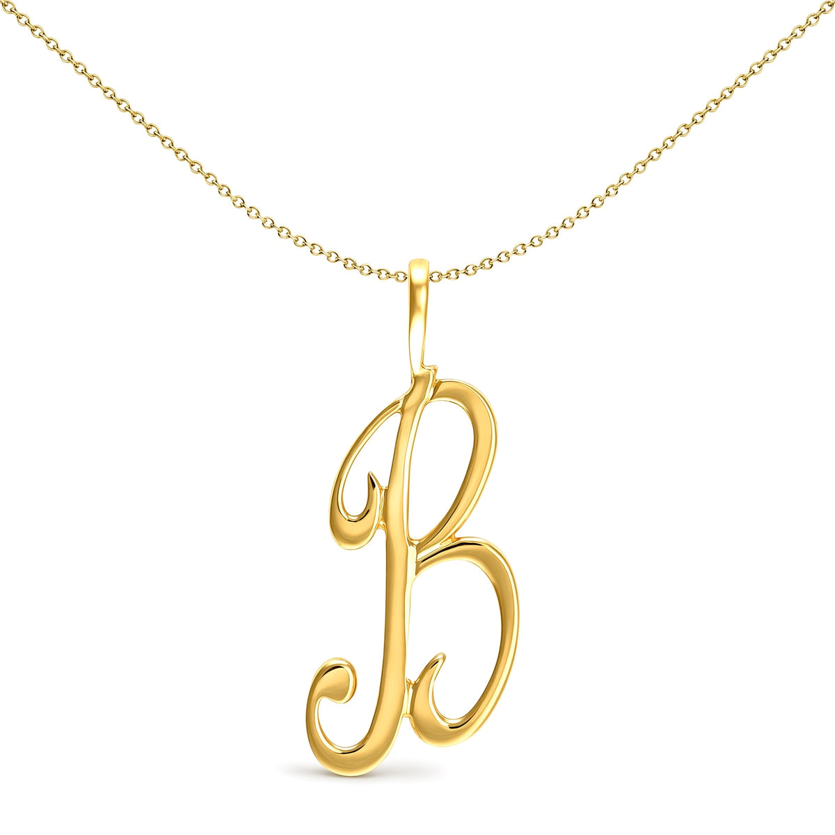 Solid 9ct Gold  Script Identity Initial Pendant Letter B - JIN002-B