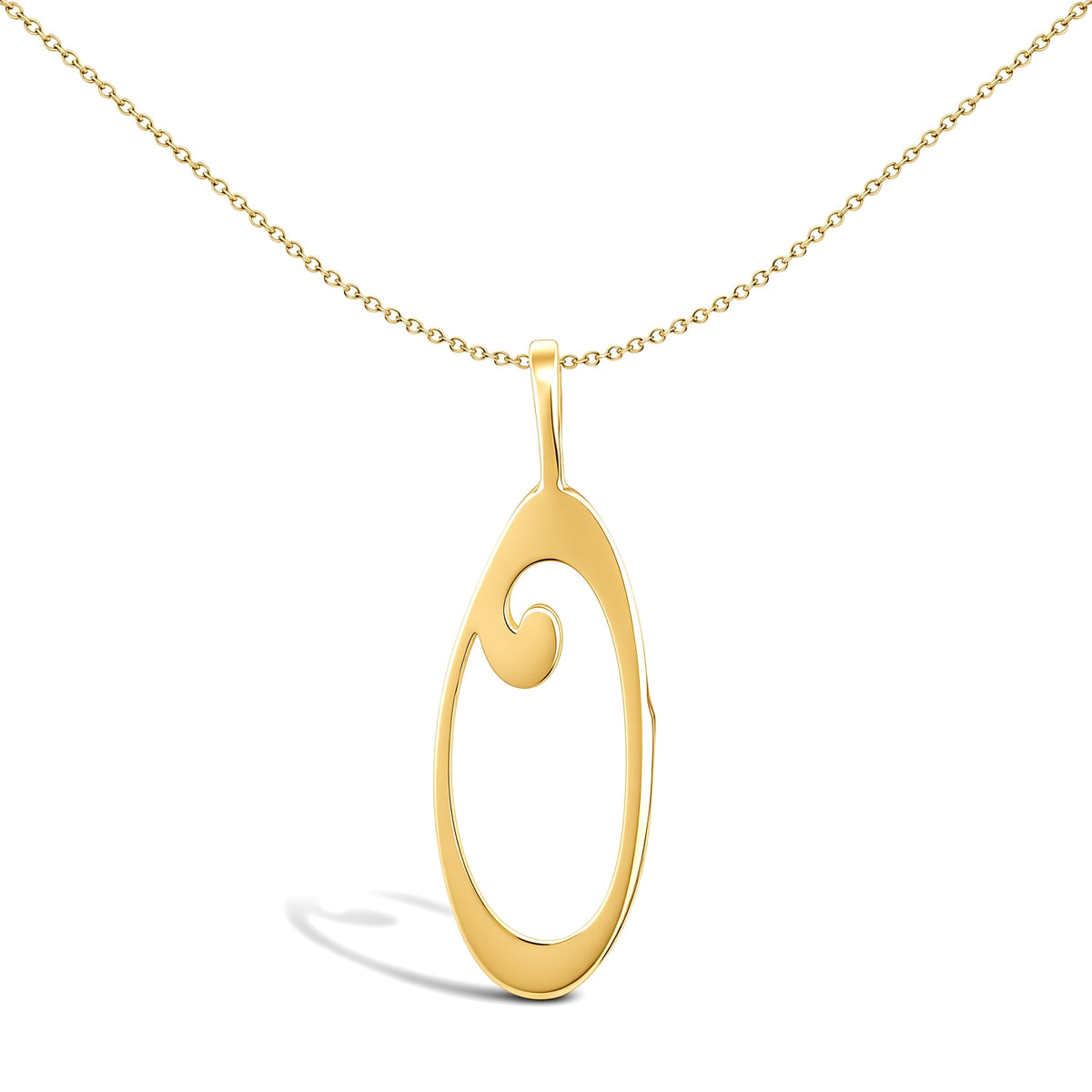 Solid 9ct Gold  Script Identity Initial Pendant Letter O - JIN002-O