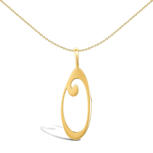 Solid 9ct Gold  Script Identity Initial Pendant Letter O - JIN002-O