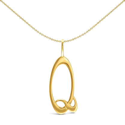 Solid 9ct Gold  Script Identity Initial Pendant Letter Q - JIN002-Q