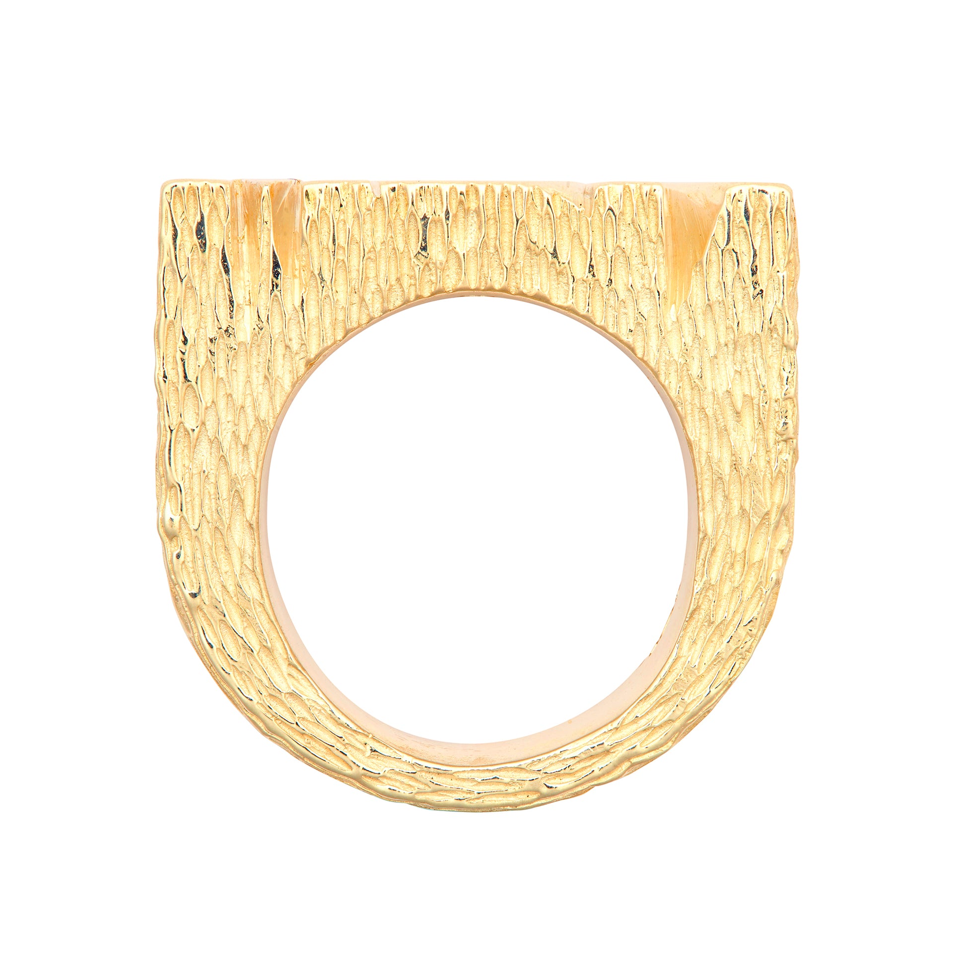 Men's 9ct Gold  Rectangular Initial Blank Signet Ring, 16mm x 31mm - JIR033