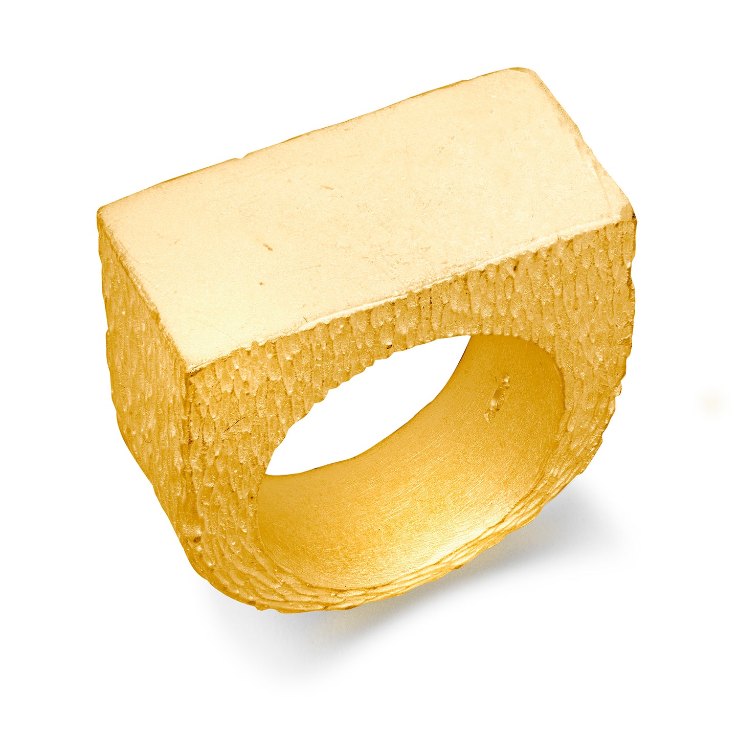 Men's 9ct Gold  Rectangular Initial Blank Signet Ring, 16mm x 31mm - JIR033