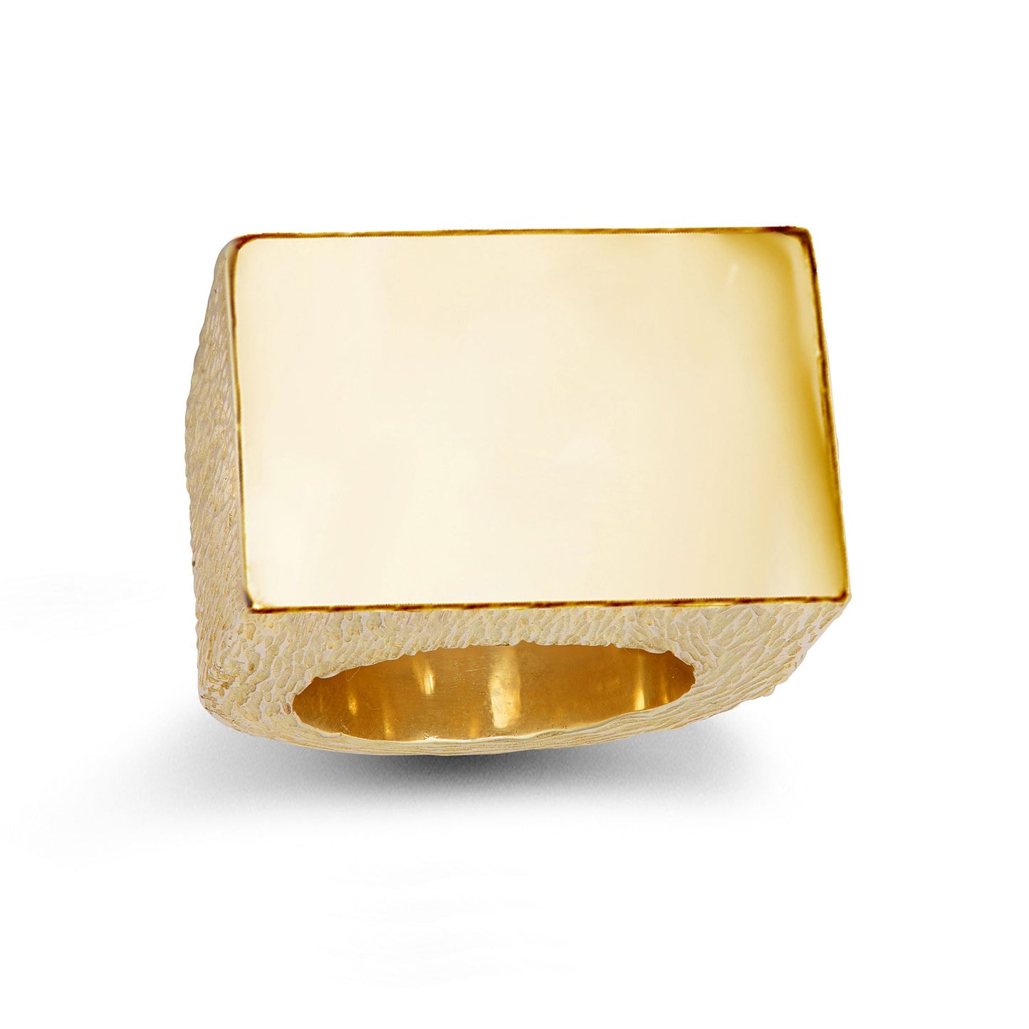 Men's 9ct Gold  Rectangular Initial Blank Signet Ring, 16mm x 31mm - JIR034