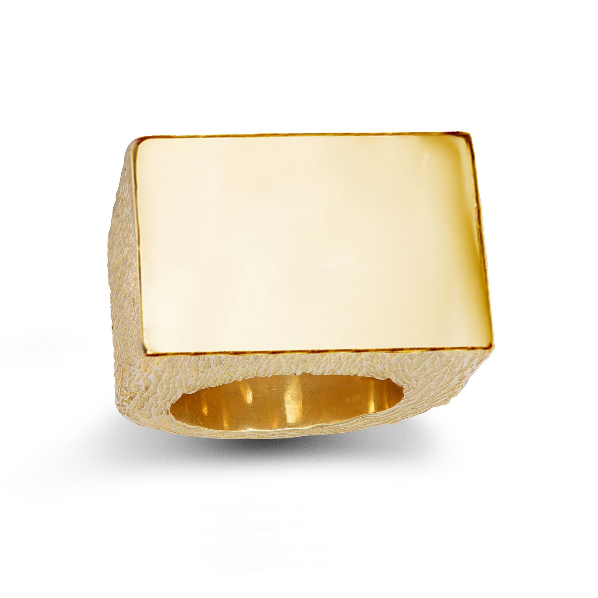 Men's 9ct Gold  Rectangular Initial Blank Signet Ring, 16mm x 31mm - JIR034