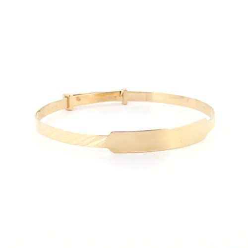 Solid 9ct Yellow Gold  ID 3mm Expanding Baby Bangle Bracelet - JKB012