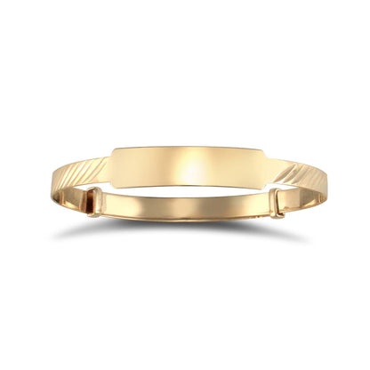 Solid 9ct Gold  ID 3mm Expanding Baby Bangle Bracelet - JKB012