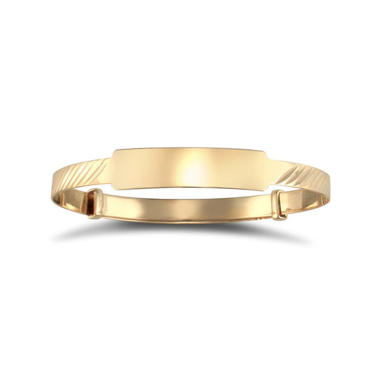 Solid 9ct Gold  ID 3mm Expanding Baby Bangle Bracelet - JKB012