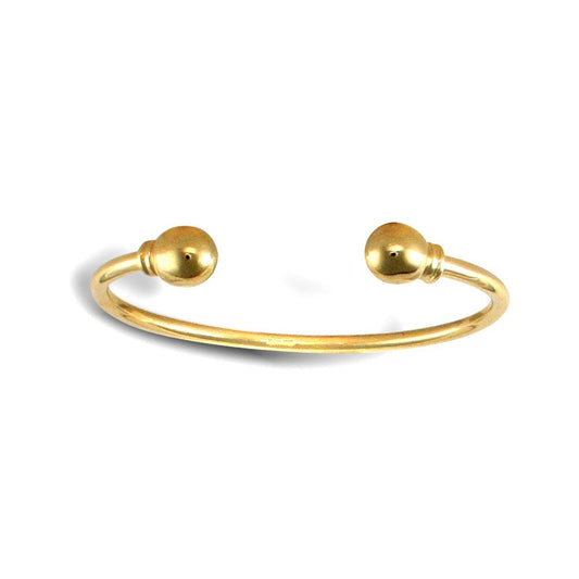 Solid 9ct Gold  Collared Torque Baby Bangle Bracelet - JKB017