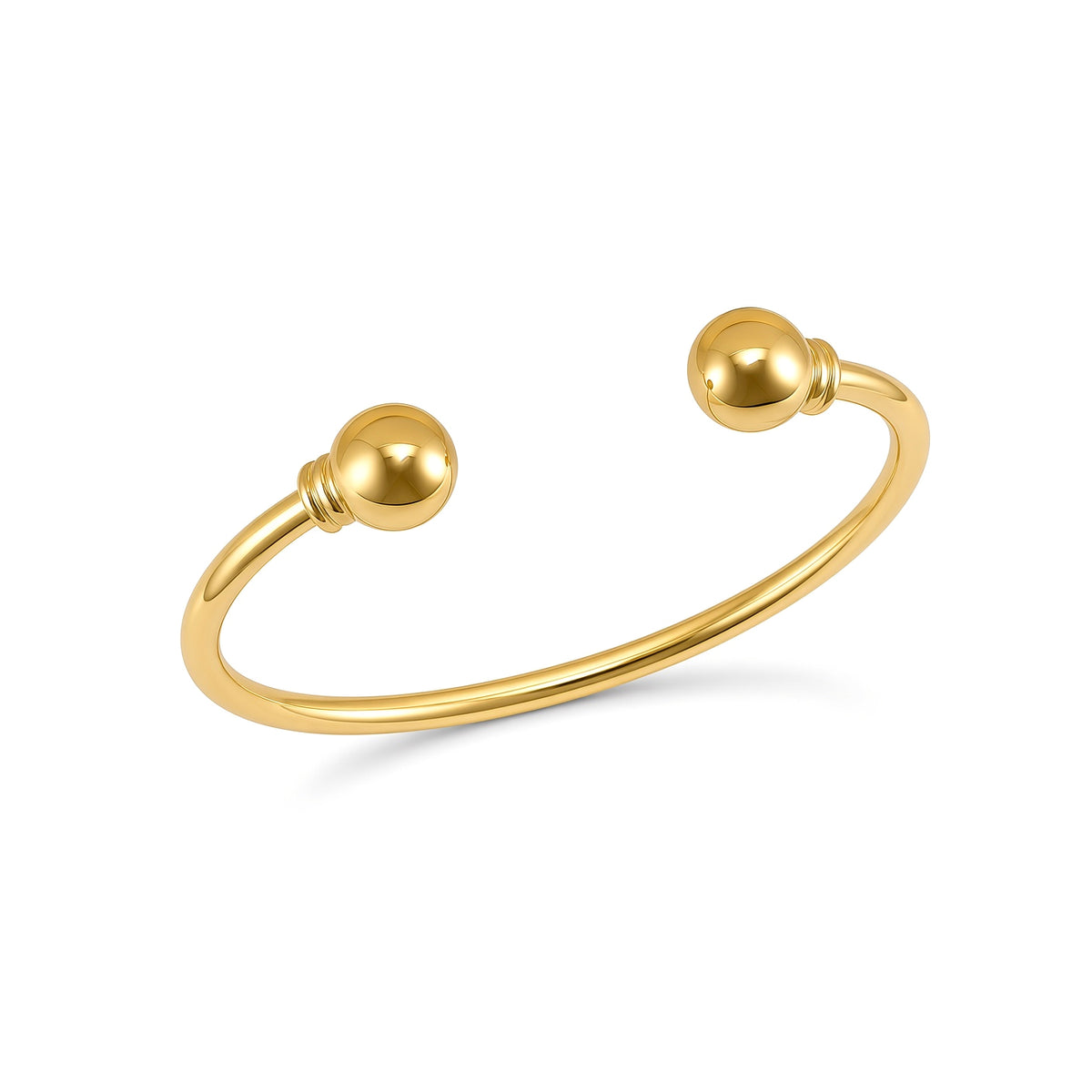 Solid 9ct Gold  Collared Torque Baby Bangle Bracelet - JKB017