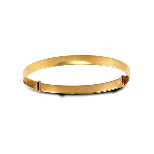Solid 9ct Gold  Polished 3.5mm Expanding Baby Bangle Bracelet - JKB065
