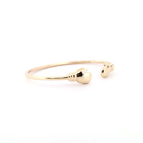 Solid 9ct Gold  Boxing Glove Torque Baby Bangle Bracelet - JKB070