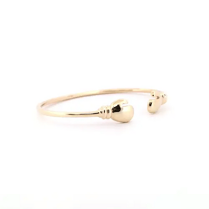 Solid 9ct Gold  Boxing Glove Torque Baby Bangle Bracelet - JKB070