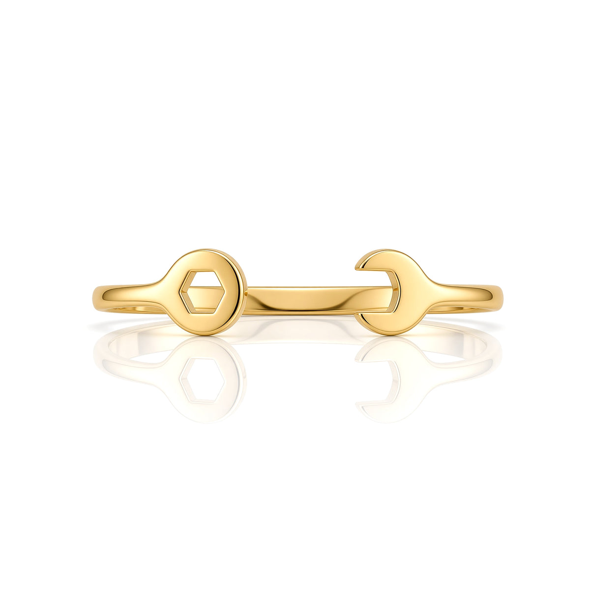 Solid 9ct Gold  Spanner Baby Bangle Bracelet - JKB073