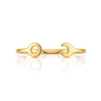 Solid 9ct Gold  Spanner Baby Bangle Bracelet - JKB073