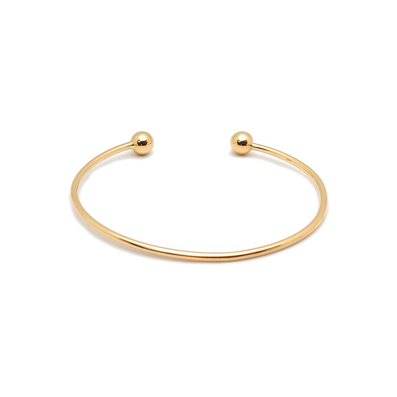 9ct Gold  1.5mm Wire Bead Ball Torque Baby Bangle Bracelet, 5mm - JKB100