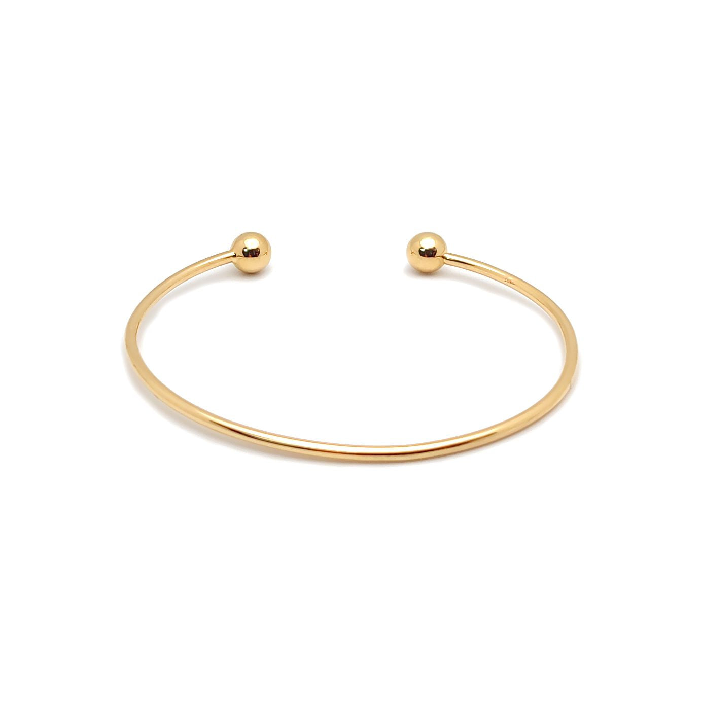 9ct Gold  1.5mm Wire Bead Ball Torque Baby Bangle Bracelet, 5mm - JKB100