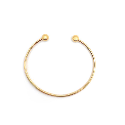 9ct Gold  1.5mm Wire Bead Ball Torque Baby Bangle Bracelet, 5mm - JKB100
