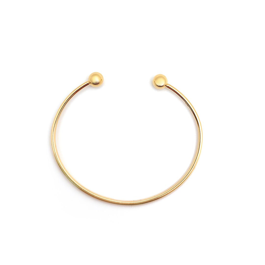 9ct Gold  1.5mm Wire Bead Ball Torque Baby Bangle Bracelet, 5mm - JKB100