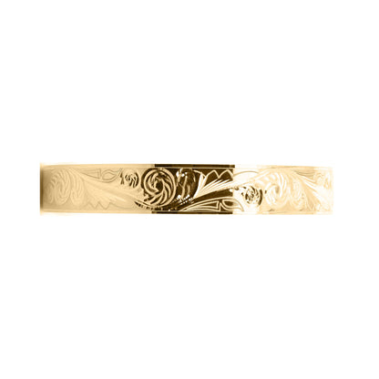 9ct Gold  Baroque Filigree Pattern Slave 8mm Baby Bangle Bracelet - JKB105