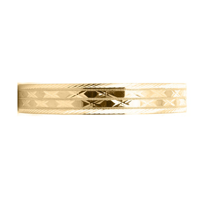 9ct Gold  Star Criss Cross Slave 10mm Maiden Bangle Bracelet - JKB107