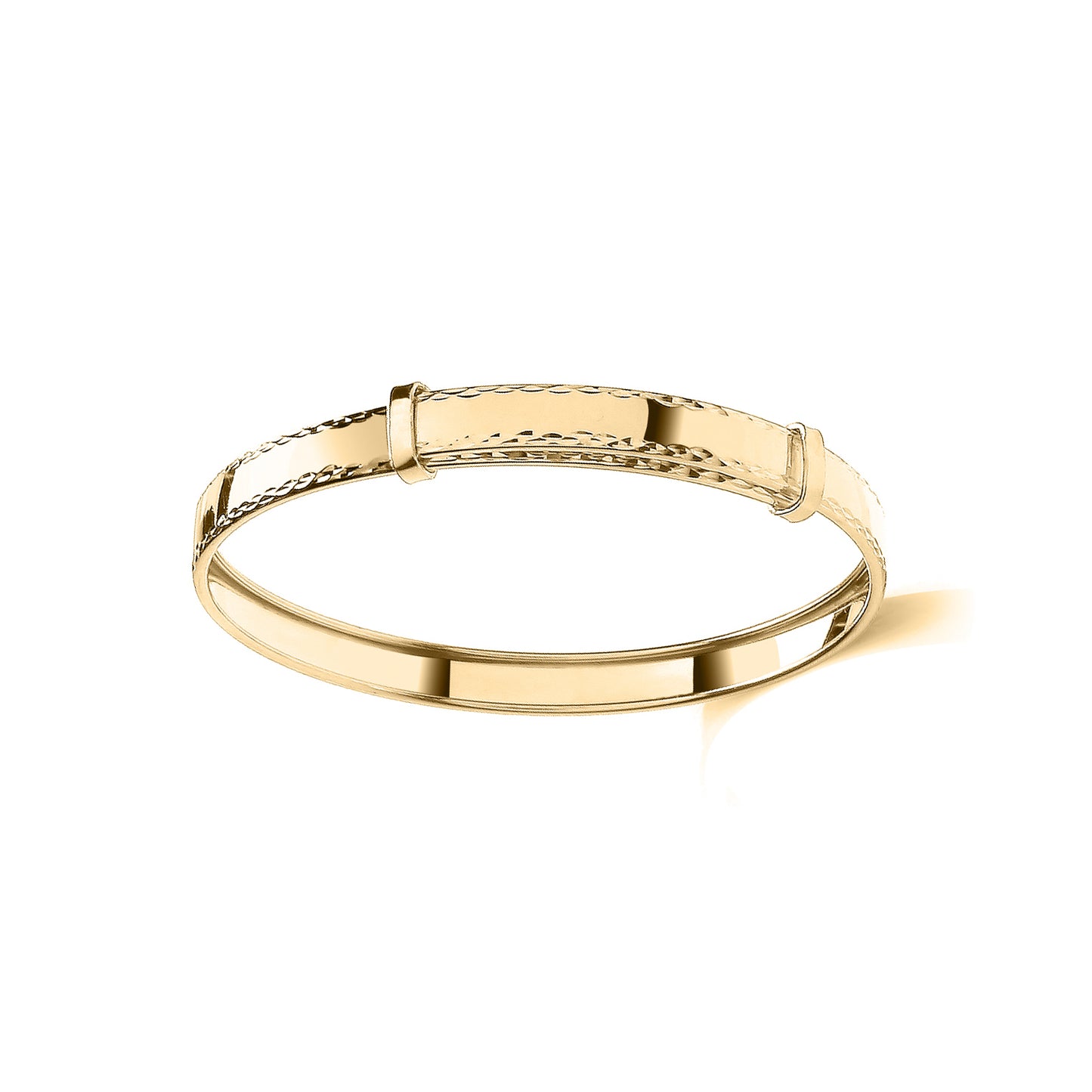 Kids 9ct Gold  Channel Expandable 4mm Baby Bangle Bracelet - JKB109B