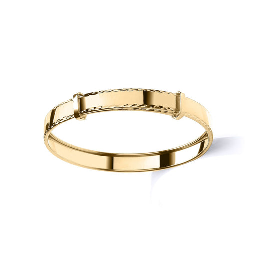 Kids 9ct Gold  Channel Expandable 5mm Baby Bangle Bracelet - JKB109C