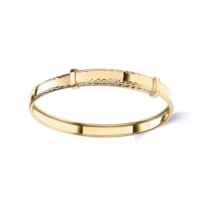 Teens 9ct Gold  Channel Expandable 5mm Maiden Bangle Bracelet - JKB110
