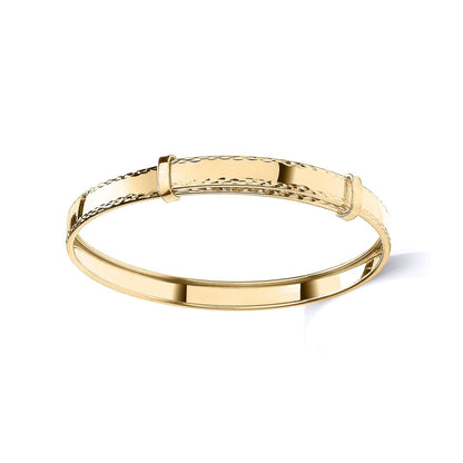 Teens 9ct Gold  Channel Expandable 5mm Maiden Bangle Bracelet - JKB110
