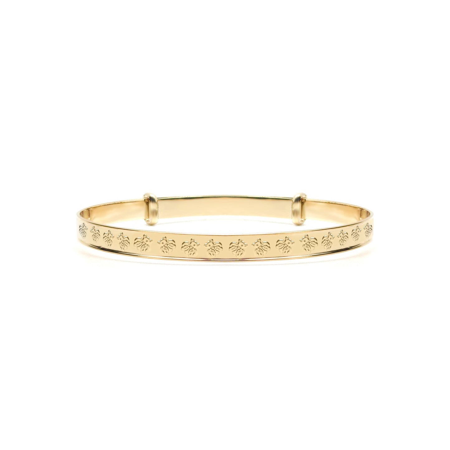 9ct Gold  Nursery Teddy Bear 3mm Expanding Baby Bangle Bracelet - JKB114