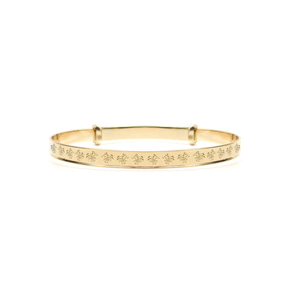 9ct Gold  Nursery Teddy Bear 3mm Expanding Baby Bangle Bracelet - JKB114