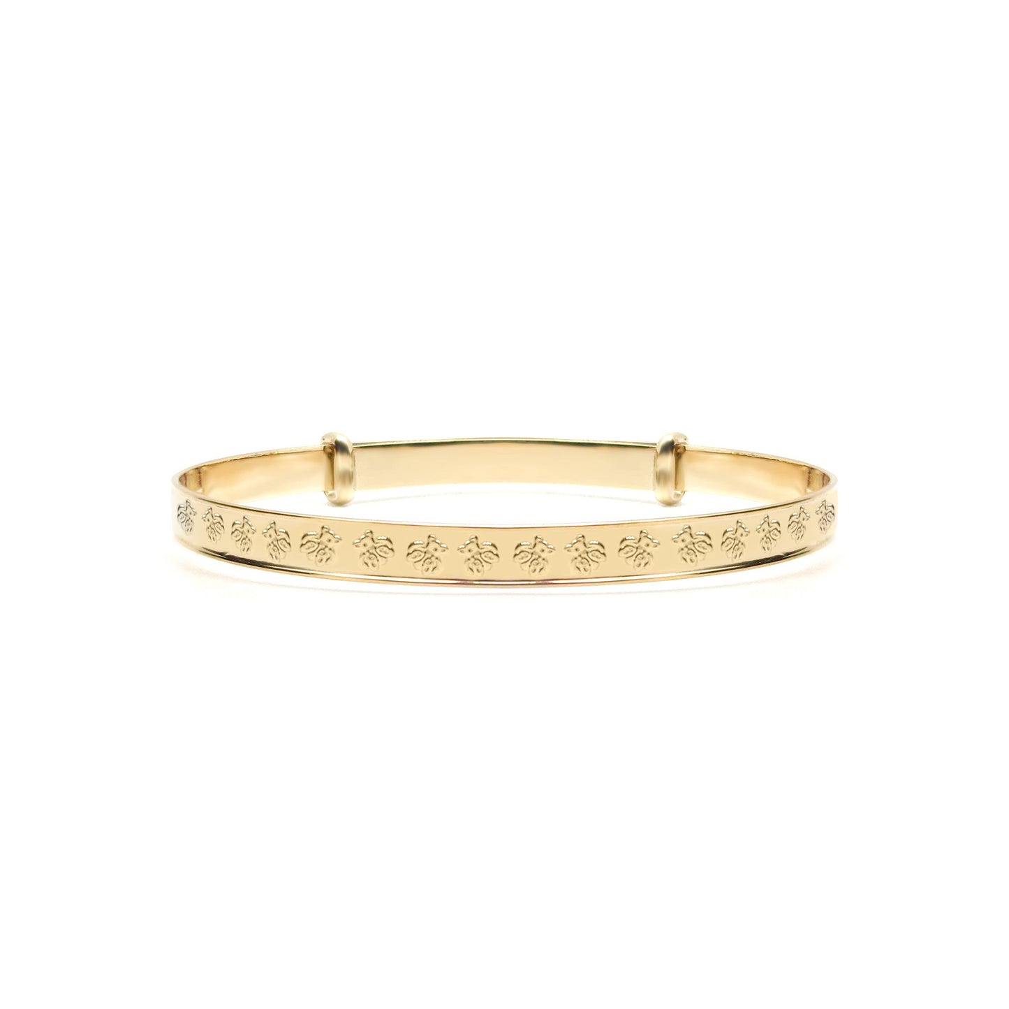 9ct Gold  Nursery Teddy Bear 3mm Expanding Baby Bangle Bracelet - JKB114