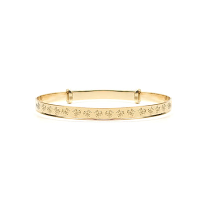 9ct Gold  Nursery Teddy Bear 3mm Expanding Baby Bangle Bracelet - JKB114