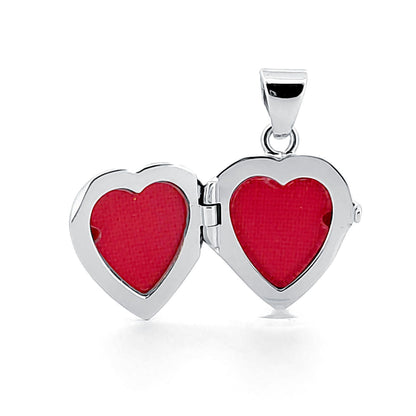 Ladies 9ct White Gold  Engraved Love Heart Locket Pendant - JLC106