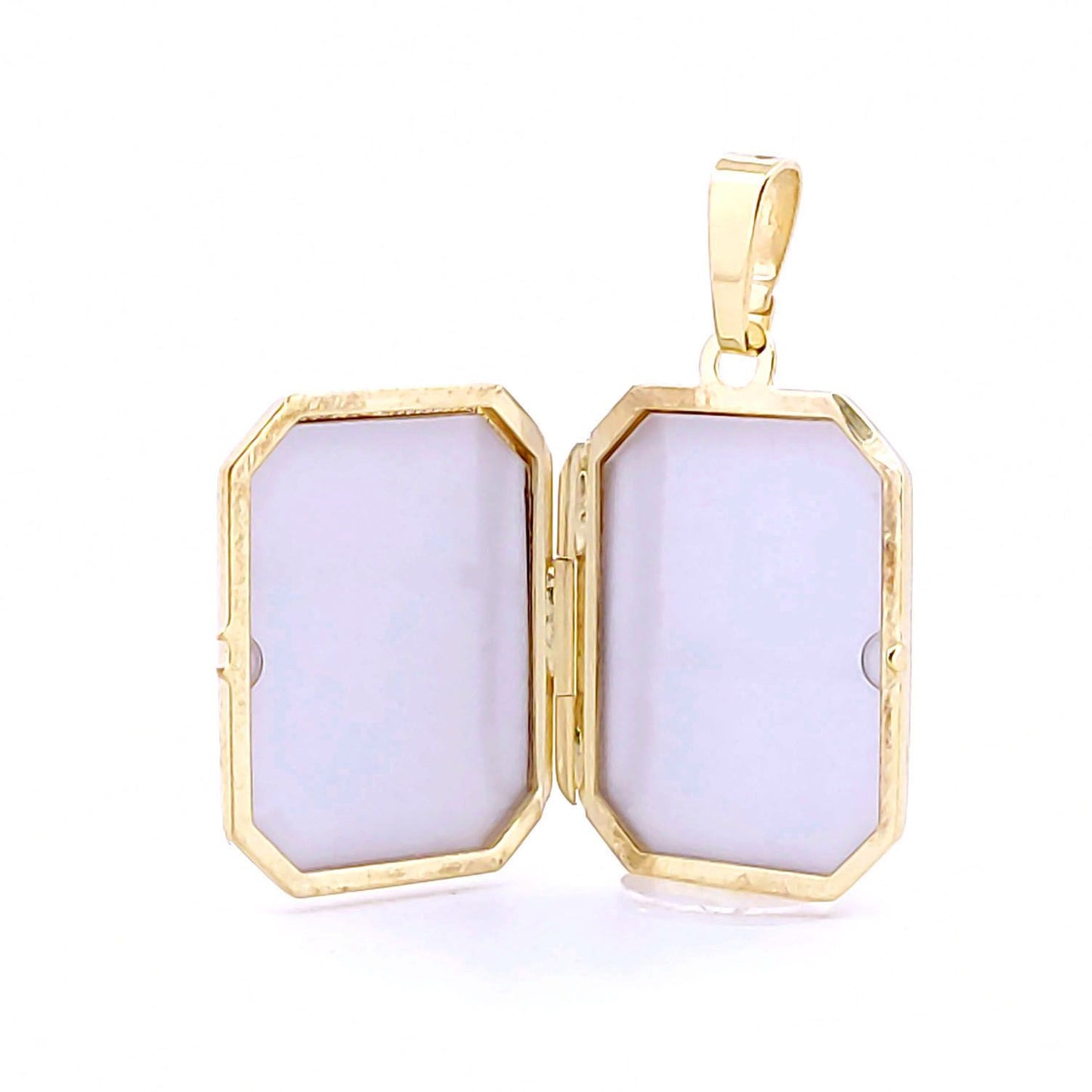 Ladies 9ct Gold  Engraved Frame Rectangular Locket Pendant - JLC118