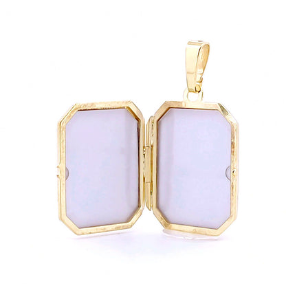 Ladies 9ct Gold  Engraved Frame Rectangular Locket Pendant - JLC118