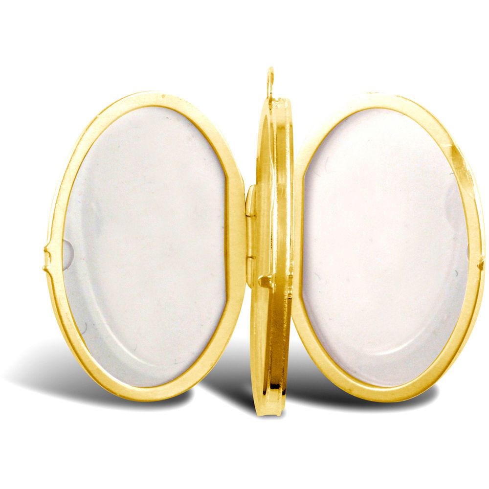 9ct Gold  Floral Engraved Oval 4 Picture Family Locket Pendant - JLC122