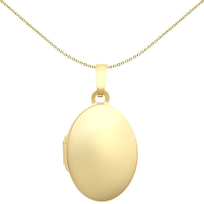Ladies 9ct Gold  Polished Oval Pod Locket Pendant, 13x19mm - JLC136