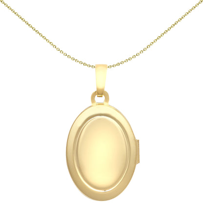 Ladies 9ct Gold  Polished Oval Pod Locket Pendant, 13x19mm - JLC136